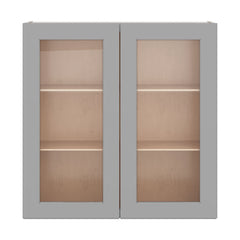 J&K Castle Grey S5 Wall Glass Cabinet - 36" W x 36" H (No Glass Insert)