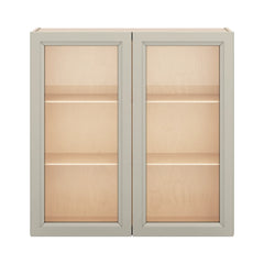 J&K Pebble B6 Wall Glass Cabinet - 36" W x 36" H (No Glass Insert)