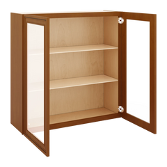J&K Mocha Glazed K10 Wall Glass Cabinet - 36" W x 36" H (No Glass Insert)