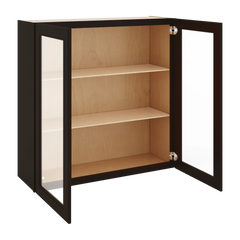 J&K Espresso K8 Wall Glass Cabinet - 36" W x 36" H (No Glass Insert)