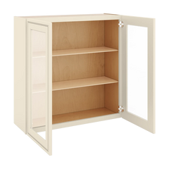 J&K Pearl Glazed H9 Wall Glass Cabinet - 36" W x 36" H (No Glass Insert)
