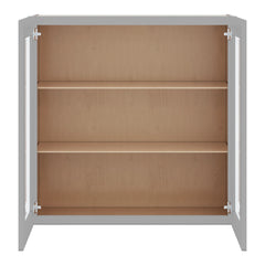 J&K Castle Grey S5 Wall Glass Cabinet - 36" W x 36" H (No Glass Insert)
