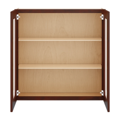 J&K Mahogany J5 Wall Glass Cabinet - 36" W x 36" H (No Glass Insert)