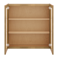 J&K Butterscotch B8 Wall Glass Cabinet - 36" W x 36" H (No Glass Insert)