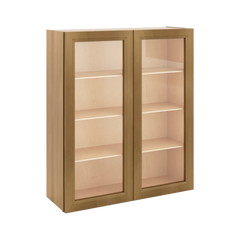 J&K Butterscotch B8 Wall Glass Cabinet - 36" W x 42" H (No Glass Insert)