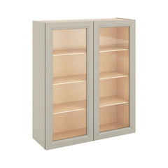 J&K Pebble B6 Wall Glass Cabinet - 36" W x 42" H (No Glass Insert)