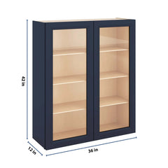 J&K Naval B7 Wall Glass Cabinet - 36" W x 42" H (No Glass Insert)