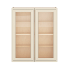 J&K Pearl Glazed H9 Wall Glass Cabinet - 36" W x 42" H (No Glass Insert)