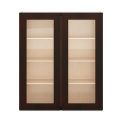 J&K Java Coffee S1 Wall Glass Cabinet - 36" W x 42" H (No Glass Insert)