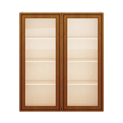 J&K Mocha Glazed K10 Wall Glass Cabinet - 36" W x 42" H (No Glass Insert)