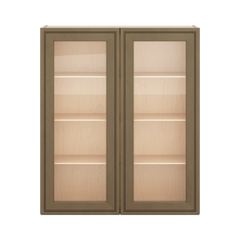 J&K Hazel H8 Wall Glass Cabinet - 36" W x 42" H (No Glass Insert)