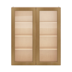 J&K Butterscotch B8 Wall Glass Cabinet - 36" W x 42" H (No Glass Insert)