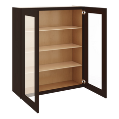 J&K Java Coffee S1 Wall Glass Cabinet - 36" W x 42" H (No Glass Insert)
