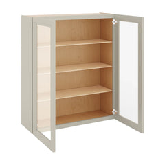 J&K Pebble B6 Wall Glass Cabinet - 36" W x 42" H (No Glass Insert)