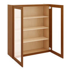 J&K Mocha Glazed K10 Wall Glass Cabinet - 36" W x 42" H (No Glass Insert)
