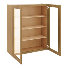 J&K Butterscotch B8 Wall Glass Cabinet - 36" W x 42" H (No Glass Insert)