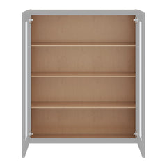 J&K Castle Grey S5 Wall Glass Cabinet - 36" W x 42" H (No Glass Insert)