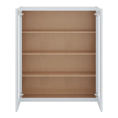 J&K White Shaker S8 Wall Glass Cabinet - 36" W x 42" H (No Glass Insert)
