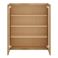 J&K Butterscotch B8 Wall Glass Cabinet - 36" W x 42" H (No Glass Insert)