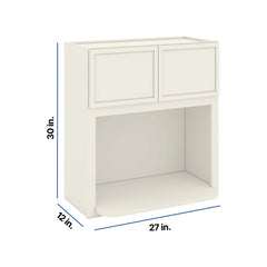 Modernform Cabinet Slim Dove White 27" W X 30" H X 12" D Microwave w/Bottom Shelf