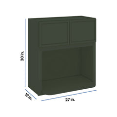 Modernform Cabinet Slim Sage Green 27" W X 30" H X 12" D Microwave w/Bottom Shelf