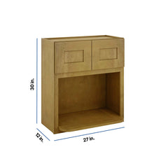 Modernform Cabinet Natural Shaker 27" W X 30" H X 12" D Microwave w/Bottom Shelf