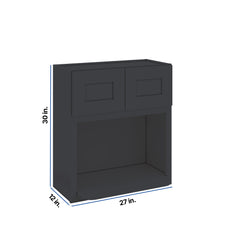 Modernform Cabinet Onyx Black Shaker 27" W X 30" H X 12" D Microwave w/Bottom Shelf