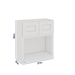 Modernform Cabinet White Shaker 27" W X 30" H X 12" D Microwave w/Bottom Shelf