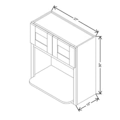 Modernform Cabinet White Shaker 27" W X 30" H X 12" D Microwave w/Bottom Shelf