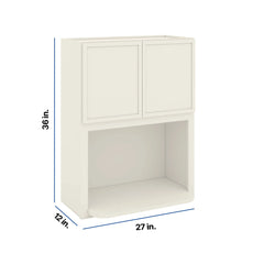 Modernform Cabinet Slim Dove White 27" W X 36" H X 12" D Microwave w/Bottom Shelf