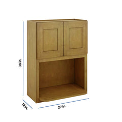 Modernform Cabinet Natural Shaker 27" W X 36" H X 12" D Microwave w/Bottom Shelf