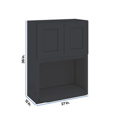 Modernform Cabinet Onyx Black Shaker 27" W X 36" H X 12" D Microwave w/Bottom Shelf