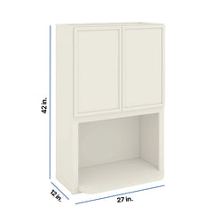 Modernform Cabinet Slim Dove White 27" W X 42" H X 12" D Microwave w/Bottom Shelf