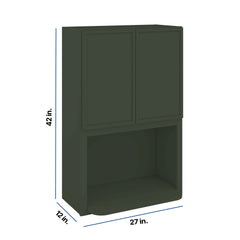 Modernform Cabinet Slim Sage Green 27" W X 42" H X 12" D Microwave w/Bottom Shelf