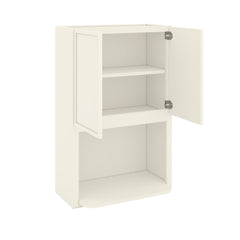 Modernform Cabinet Slim Dove White 27" W X 42" H X 12" D Microwave w/Bottom Shelf