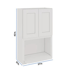 Modernform Cabinet White Shaker 27" W X 42" H X 12" D Microwave w/Bottom Shelf