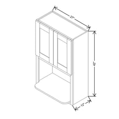 Modernform Cabinet White Shaker 27" W X 42" H X 12" D Microwave w/Bottom Shelf