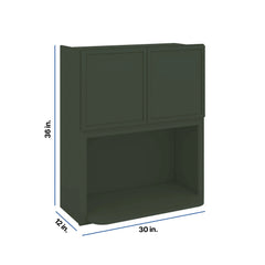 Modernform Cabinet Slim Sage Green 30" W X 36" H X 12" D Microwave w/Bottom Shelf