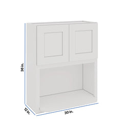 Modernform Cabinet White Shaker 30" W X 36" H X 12" D Microwave w/Bottom Shelf