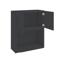 Modernform Cabinet Onyx Black Shaker 30" W X 36" H X 12" D Microwave w/Bottom Shelf