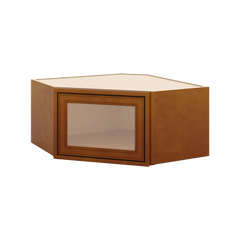 J&K Mocha Glazed K10 Wall Diagonal Glass Insert- 24" W x 12" H (No Glass Insert)