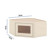 J&K Pearl Glazed H9 Wall Diagonal Glass Insert- 24" W x 12" H (No Glass Insert)