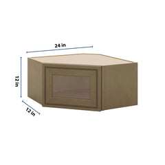 J&K Hazel H8 Wall Diagonal Glass Insert- 24" W x 12" H (No Glass Insert)