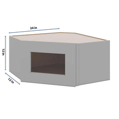 J&K Castle Grey S5 Wall Diagonal Glass Insert- 24" W x 12" H (No Glass Insert)