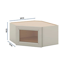 J&K Pebble B6 Wall Diagonal Glass Insert- 24" W x 12" H (No Glass Insert)