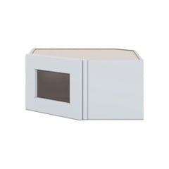 J&K White Shaker S8 Wall Diagonal Glass Insert- 24" W x 12" H (No Glass Insert)