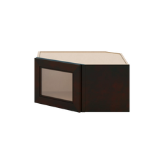 J&K Espresso K8 Wall Diagonal Glass Insert- 24" W x 12" H (No Glass Insert)
