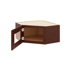 J&K Mahogany J5 Wall Diagonal Glass Insert- 24" W x 12" H (No Glass Insert)