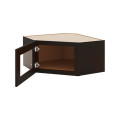 J&K Espresso K8 Wall Diagonal Glass Insert- 24" W x 12" H (No Glass Insert)