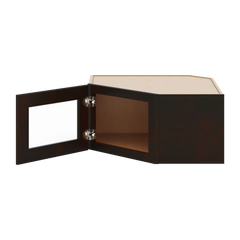 J&K Espresso K8 Wall Diagonal Glass Insert- 24" W x 12" H (No Glass Insert)